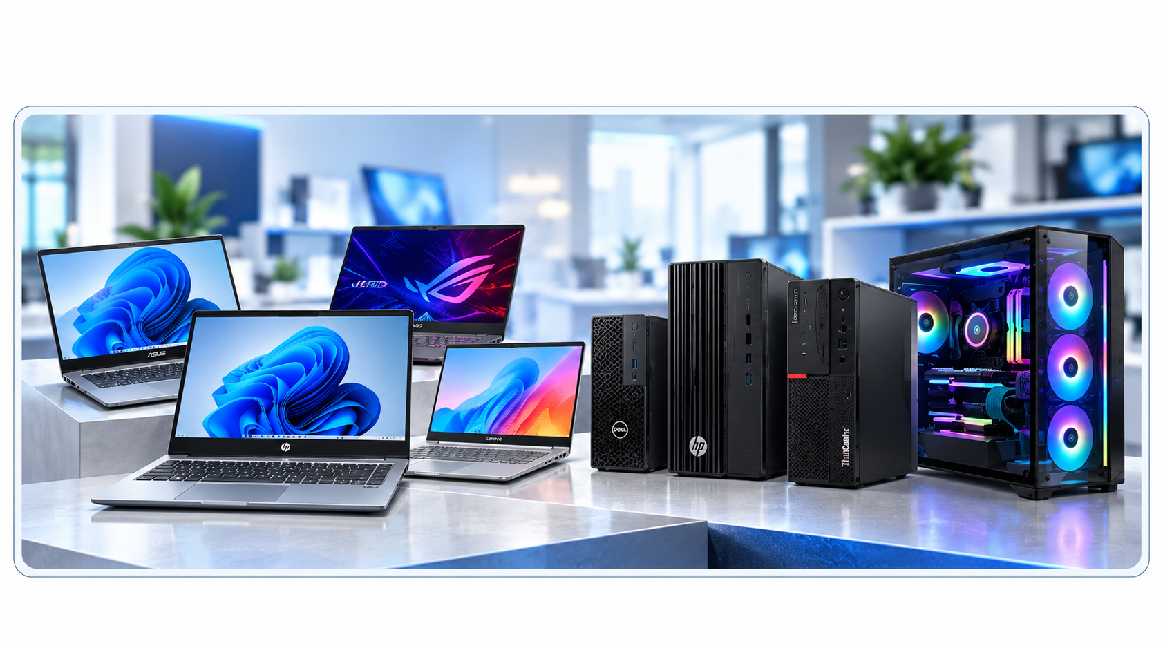 Laptops desktop PCs and custom gaming PC