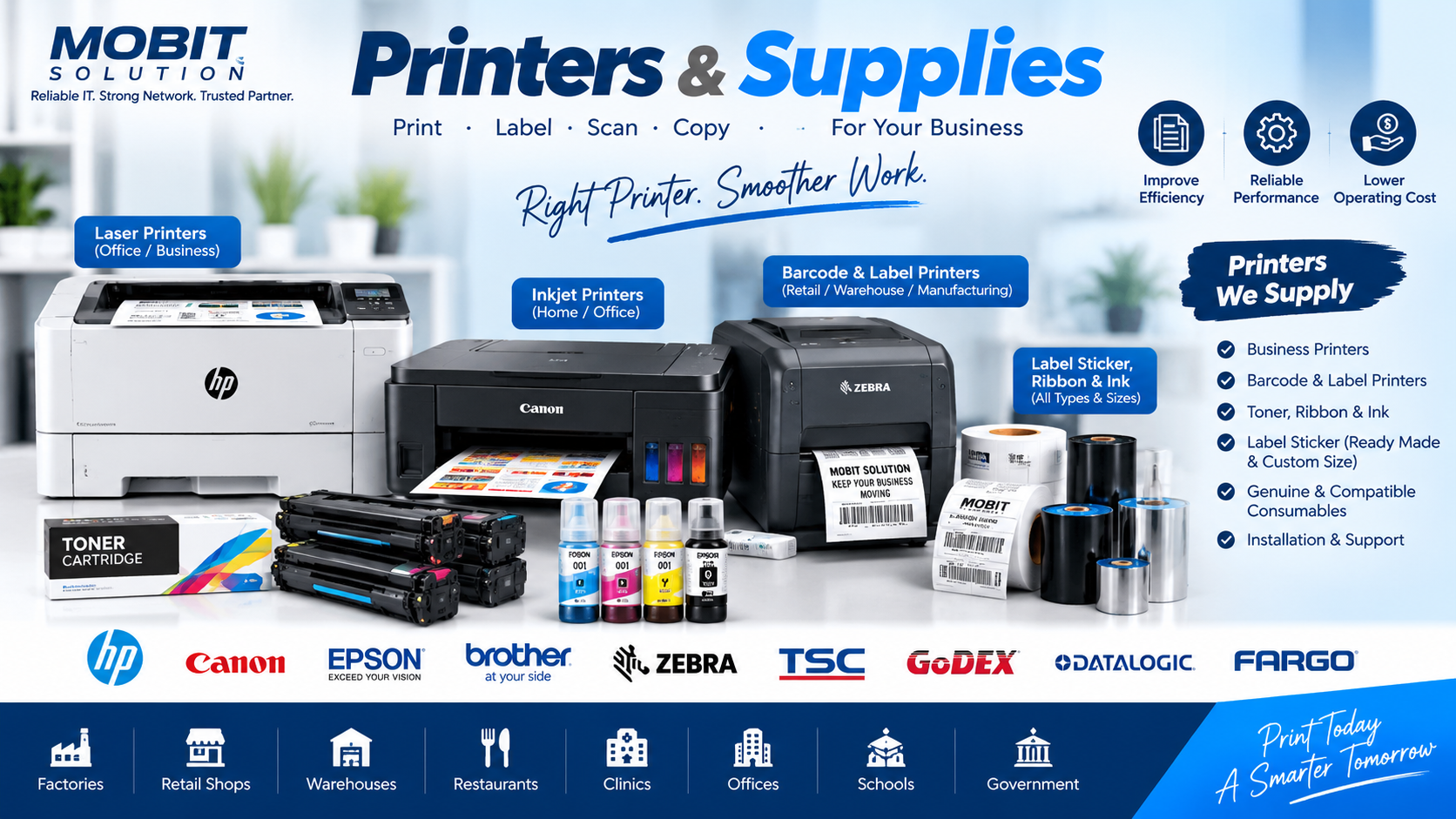Business printers barcode label printers toner ribbon ink and supplies